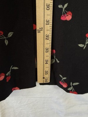 Gap Mini Dress Large Tall Black Cherries Print Cap Sleeve New NWT