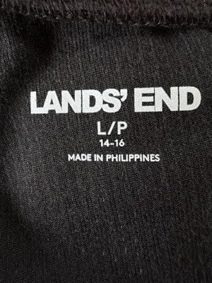 Lands End Corduroy Leggings Large Petite Black Pull On Womens LP