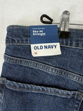 Old Navy Sky Hi Straight Leg Jeans 16 Button Fly Extra High Rise Blue Women NEW