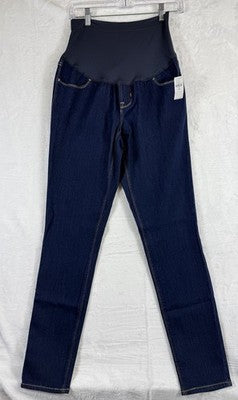 Old Navy Maternity Jeans Wow Skinny Full Panel 10 Long Womens Dark Blue New NWT