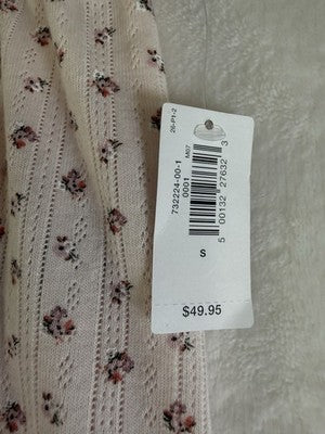 Gap Body Pajama Crop Pants Small Pointelle Pink Floral PJ Womens New