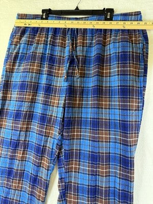 LL Bean Flannel Pajama Pants Mens XXL Blue Plaid Pajamas Pjs Sleep