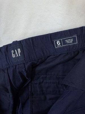 Gap Linen Blend Trousers 6 Petite Navy Blue High Rise Wide Leg 365 New NWT
