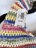 Gap Tote Bag Slouch Straw Rainbow Stripe Lined Womens Boho Handbag Purse New NWT