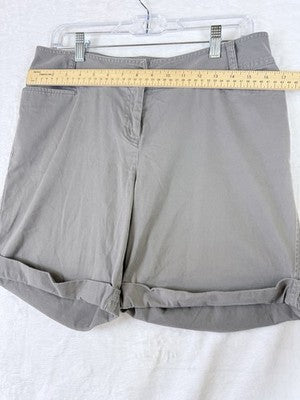J Jill Shorts 10 Stretch Gray Chino Roll Cuff