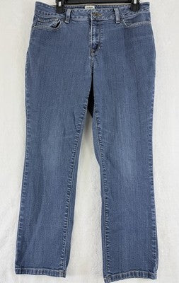 LL Bean Womens Jeans 12 Petite Classic Fit Blue Denim