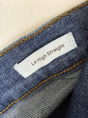 Frame Le High Straight Jeans 33 Denim Blue Womens