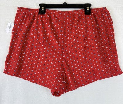 Gap Body Pajama Shorts Large Tall Womens Red Floral Pointelle PJ Sleep New