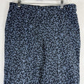 J Jill Pants 12 Blue Floral Print Cotton Stretch Pull On