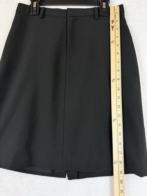 Gap Pencil Skirt 0 Womens Black Wool Stretch Knee Length
