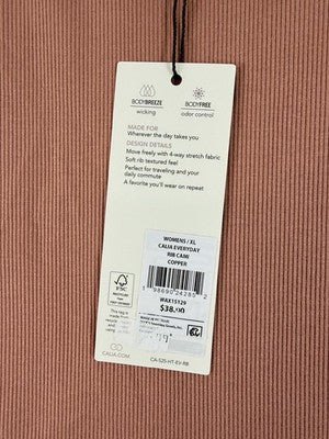 Calia Tank Top XL Rib Knit Modal Stretch Womens Workout Tops New NWT