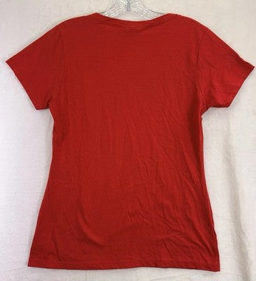 Majestic Cincinnati Reds Womens T Shirt Small Red V-Neck Tee MLB Short Sleeve