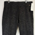 Calvin Klein Ponte Pants Large Gray Pull On Animal Print Womens New NWT