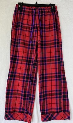 Victorias Secret Pajama Pants XS Short Red Plaid Pjs Womens Cotton Lightweight