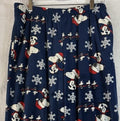 Peanuts Pajama Pants Large Blue Snoopy Santa Clause Fleece
