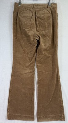 Talbots Corduroy Flare Leg Pants 4 Womens Caramel Tan Brown High Waist