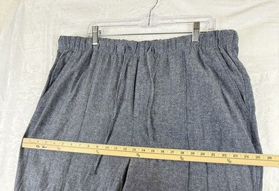 Gap Linen Blend Wide Leg Pants XL Womens Blue Pull On