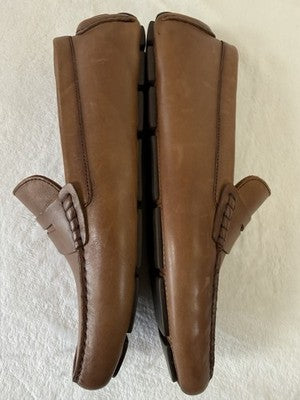 Vince Camuto Esmail Driving Loafers 9.5 Mens Brown Leather Shoes Slip On