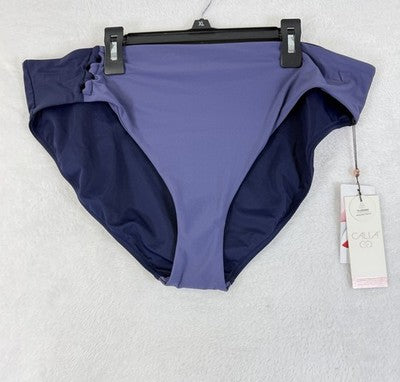 Calia Swim Bottom XL Purple Mid Rise Looped Womens Tankini Swimwear New NWT