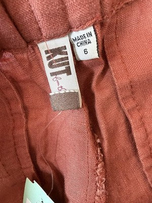 Stitch Fix 100% Linen Shorts 6 Kut From The Kloth Clay Red 3” Womens New NWT