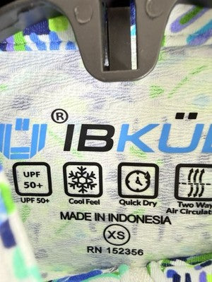 IBKUL Womens Long Sleeve Top XS 1/4 Zip Mock Neck Ridley Blue Green Purple Golf