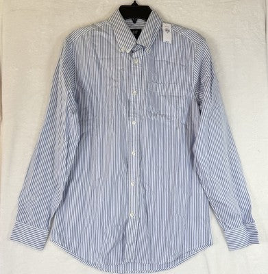 Gap Standard Fit Shirt XS Mens Blue Button Up Long Sleeve Cotton Poplin New NWT