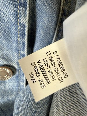 Gap Jean Jacket Medium Tall Women UltraSoft Icon Denim Crop Blue Light Blue New