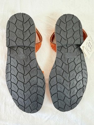 NWT Palmaira Avarca Sandals Orange Suede Leather Slingback Menorcan US 7 EU 38