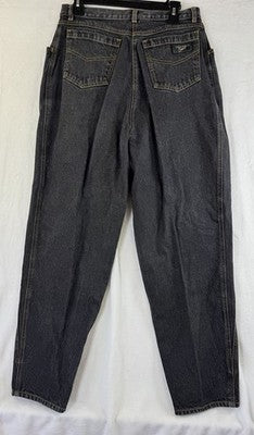 Vintage 80s 90s Jeans 14 Womens High Rise Mom Gray Embroidered Hipster Tapered