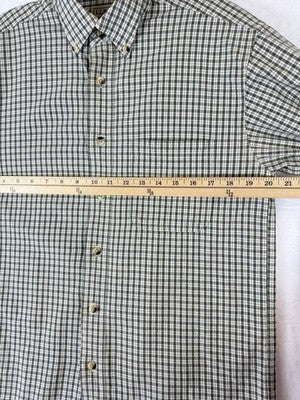 LL Bean Shirt Men Small Green Button Down Long Sleeve 100% Cotton