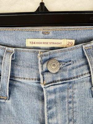 Levis 724 High Rise Slim Straight 29 Womens Light Blue 29x30 Levi’s New NWT