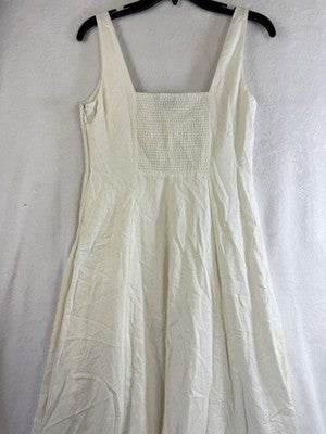 Gap Linen Blend Maxi Dress Small Petite Women Ivory Sleeveless Long New