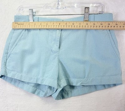J Crew Chino Shorts Womens 4 100% Cotton Blue Womens 2.5”