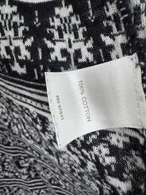 J Jill Small Cardigan Sweater Black White Damask Knit Long Sleeve Womens