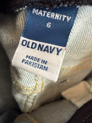Old Navy Maternity Capri Jeans 6 Light Blue Denim Full Panel Womens