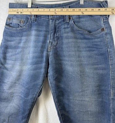 True Religion Geno Relaxed Slim Jeans 32 Mens 32x34 Blue Denim