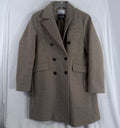 Kensie Pea Coat Large Double Breasted Tan Beige Womens