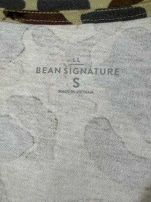 LL Bean Signature Womens Small Tee Duck Camo Short Sleeve Top T Shirt V Neck