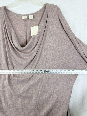 St Tropez West Top 3X Drape Neck 3/4 Sleeve Knit Mauve Pink Modal Womens NEW