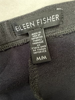 Eileen Fisher Pants Medium Stretch Crepe Straight Leg Pull On Gray Womens