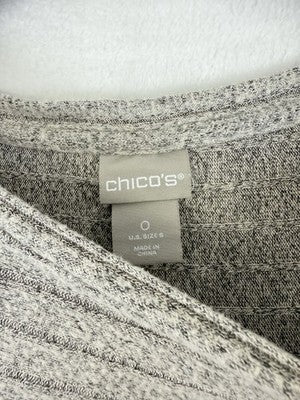 Chicos Tops Size 0 Tunic Top Beige Tan Knit Long Sleeve Womens Small
