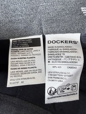 Dockers Signature Pleated Khaki Pants 46x30 Big & Tall Mens Black New NWT