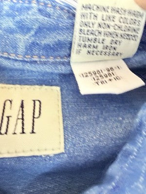 Vintage Gap Denim Shirt Womens Small 90s Blue Long Sleeve Jean Metal Buttons