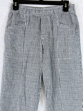 Old Navy Linen Pants XS Women Gray White Striped Pull On Cotton