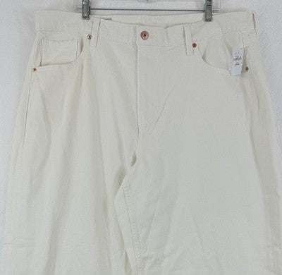Gap Super Baggy Jeans 35 20 Women Off White Ivory Wide Leg High Rise New NWT