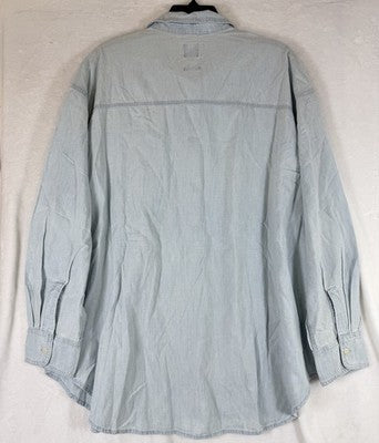Gap Denim Big Shirt Womens XL Long Sleeve Chambray Light Blue Button Up New NWT