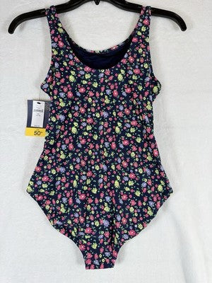Gap Kids Girls 14/16 XXL Swimsuit One Piece Blue Floral Swim New NWT