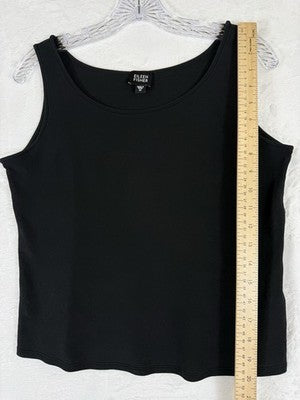 Eileen Fisher Washable Silk Tank Black Medium Womens Top