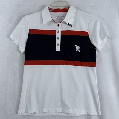 Pabst Blue Ribbon Shirt Golf Polo Mens Medium Red White Blue Short Sleeve Beer