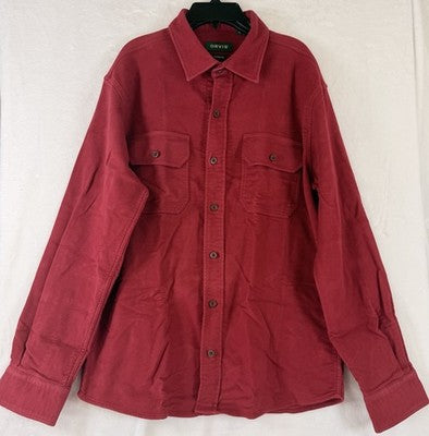 Orvis Chamois Shirt Medium Red Button Down Mens Long Sleeve Brisbane Moss